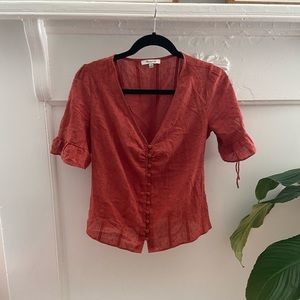 madewell rusty orange blouse